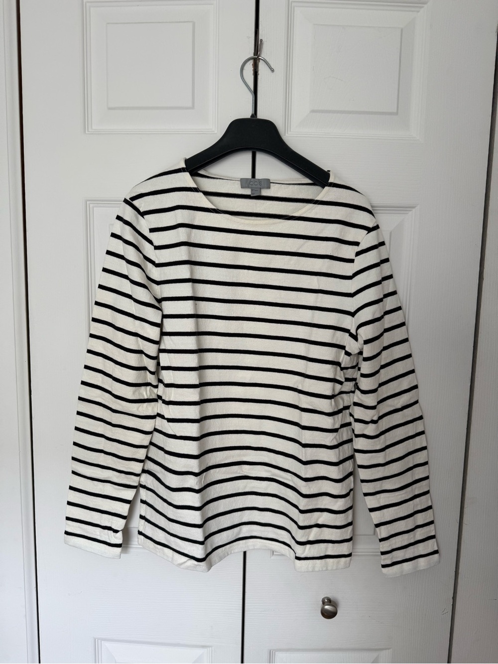 COS Striped Long Sleeve Tee - Black & White
